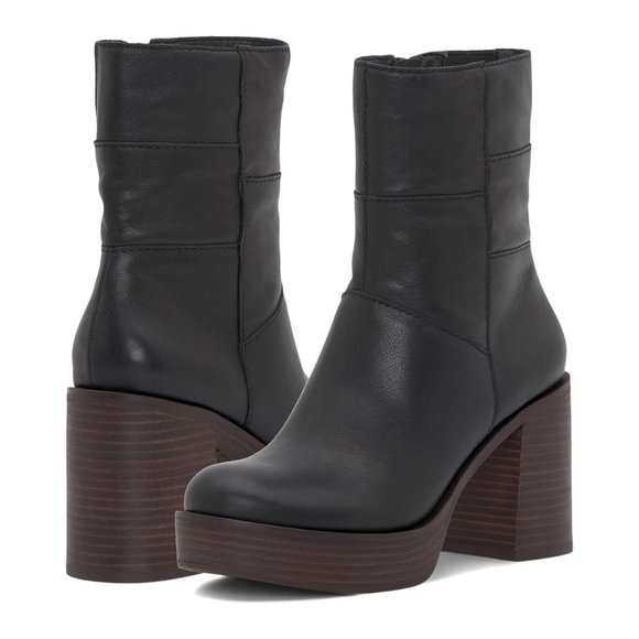 Lucky Brand "Omarey" platform Leather Boots - Picture 1 of 6